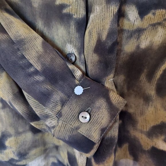 Proportion Petite By Denise Cape Black/Gold Sheer Blouse Shoulder Pads, Sz 8 - Picture 3 of 8